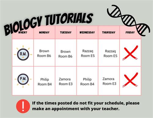 tutorial schedule; ADA-friendly text below